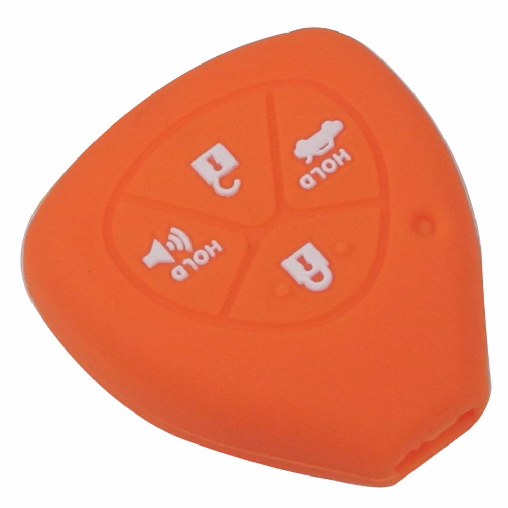 Jingyuqin Remote 4 Btn Silicone Key Cover Case For Toyota Corolla Hilux Vitz Rav4 Aqua Camry Highlander Land Cruiser Pardo Prius