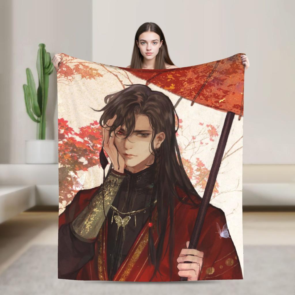 Tian Guan Ci Fu Blankets Anime Yaoi Lgbt Boy Love Plush Vintage Warm Throw Blanket for Bedding Lounge Autumn/Winter