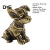 Brass Dog Figurine Vintage Puppy Model Mini Animal Metal Statue Sculpture Tea Pet Desktop Feng Shui Desktop Decoration Ornament