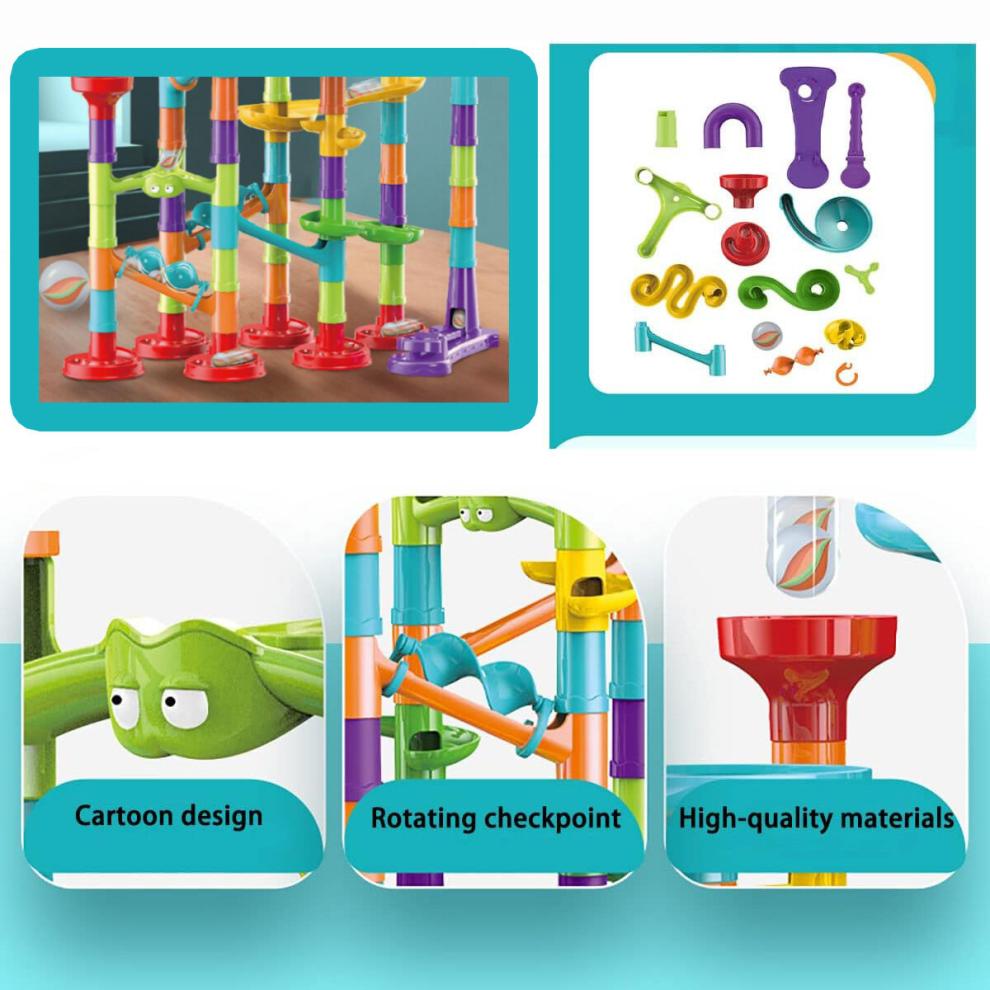 (197PCS) The Magic Toy Shop Marble Run Race Toy Set,Construction Building Block Maze Toy Gift 113/93/50pcs