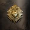 Gothic Sacred Heart Firework Statue Wall Decor, Resin Plaque: Exquisite Embossed Design—Perfect for Decoration,Enhances Ambiance