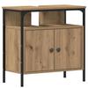 Bathroom Furniture Set with Shelf 3 Pcs Artisan Oak Wood Based Material