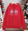 Merry Christmas Pink Trees Pattern Hoodies Male Hip Hop Oversized Hoody Fashion Fleece Clothes Pocket Multicolor Pullovers