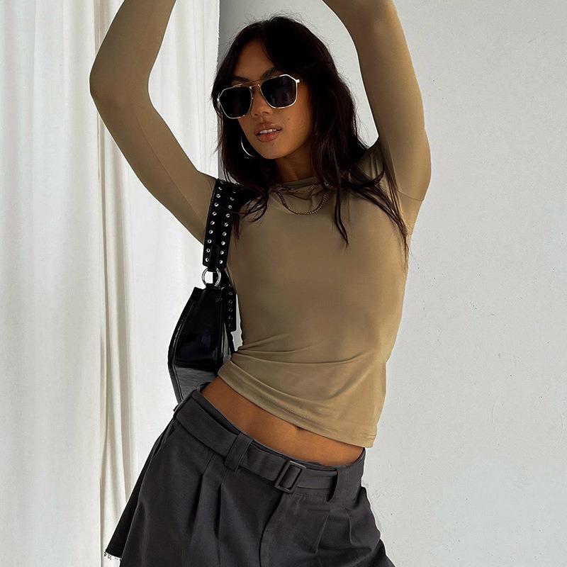 Women's Slim Fit Base Shirt Long Sleeved T-shirt Top