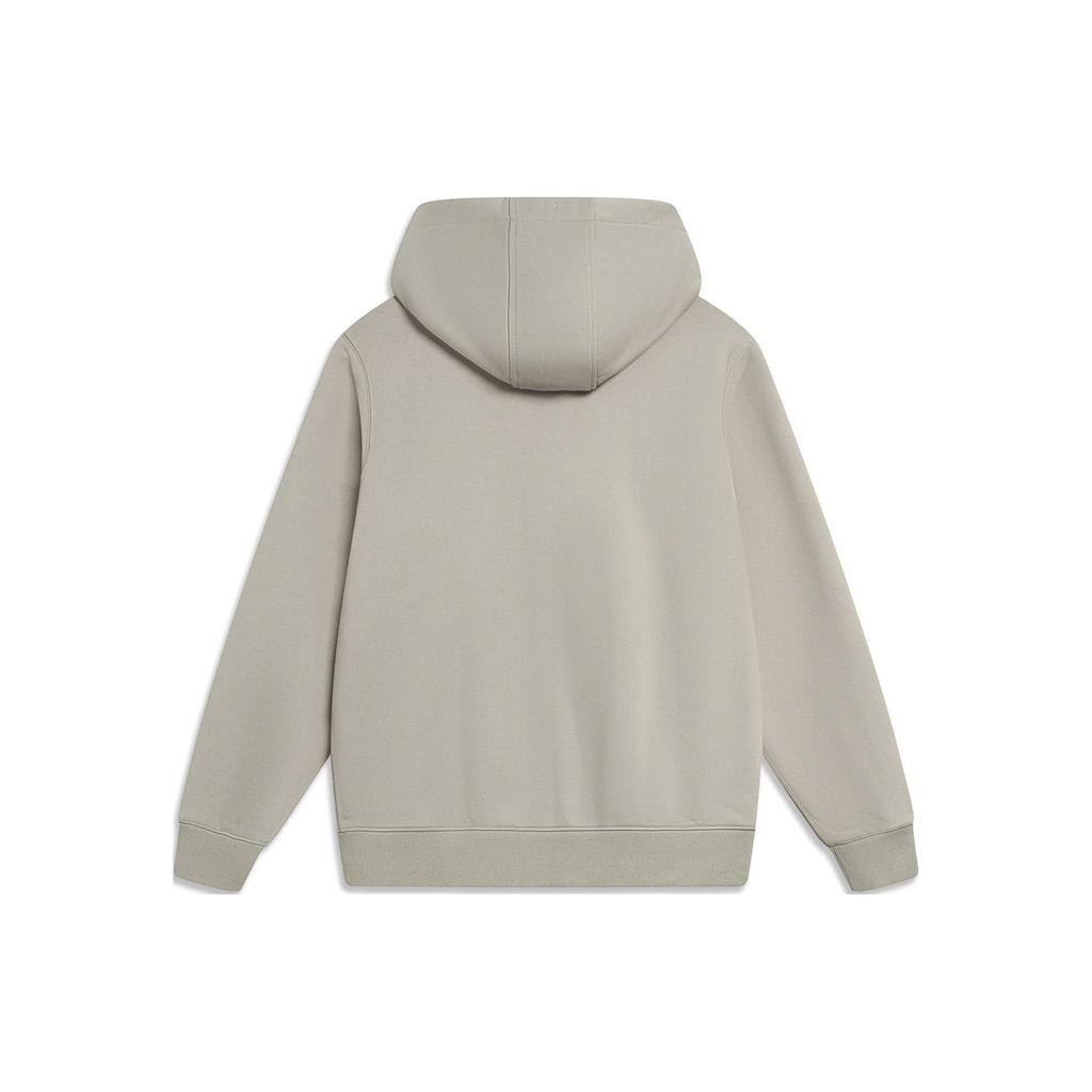 Li-Ning Solid Color Casual Zip-Up Hoodie with Long Sleeves Unisex Tops Stone-Ridge-Grey AWDT967-7