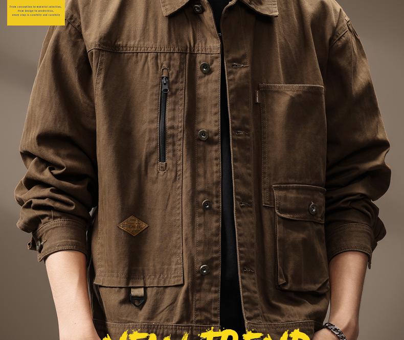 Men's High-End American Retro Heavyweight Hunting Jacket – Autumn/Winter Workwear: Loose, Tough, and Handsome.