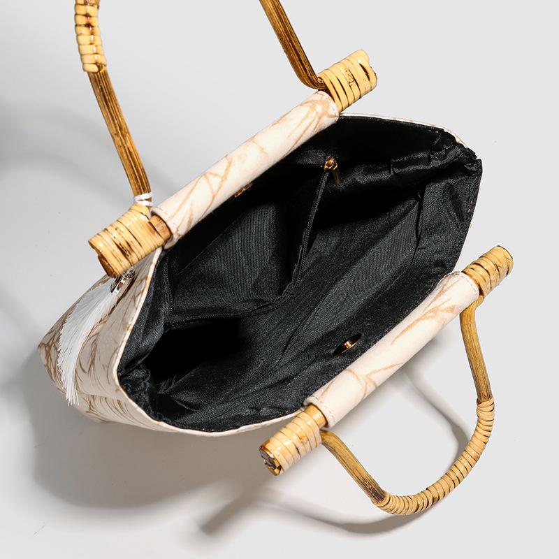 Vintage Chinese Style Bamboo Knot Handbag Cheongsam Bag Fashion Surface with Large Capacity All Match Chinese Bag