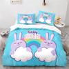 Copripiumino Animali Cartoni Animati Simpatico Set Letto Coniglio Arcobaleno Microfibra Fauna Selvatica Copripiumino Misura Singola Per Bambine Bambini Stanza Kawaii