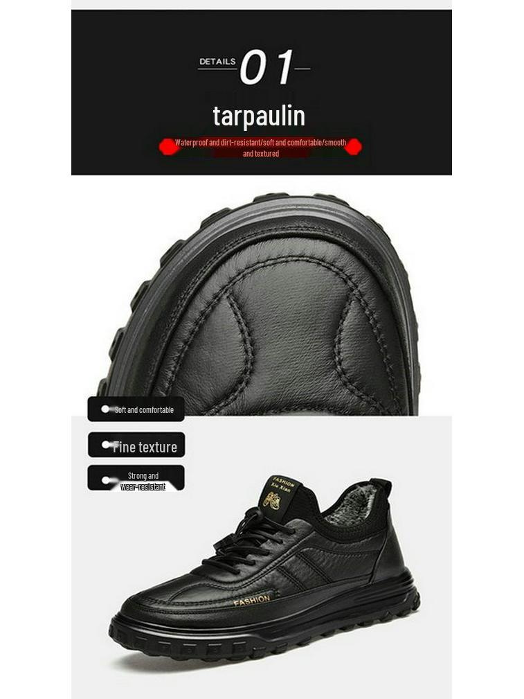 Men's Winter Cotton Snow Boots - Fleece Lined, Thickened & Comfortable Casual Sports Shoes