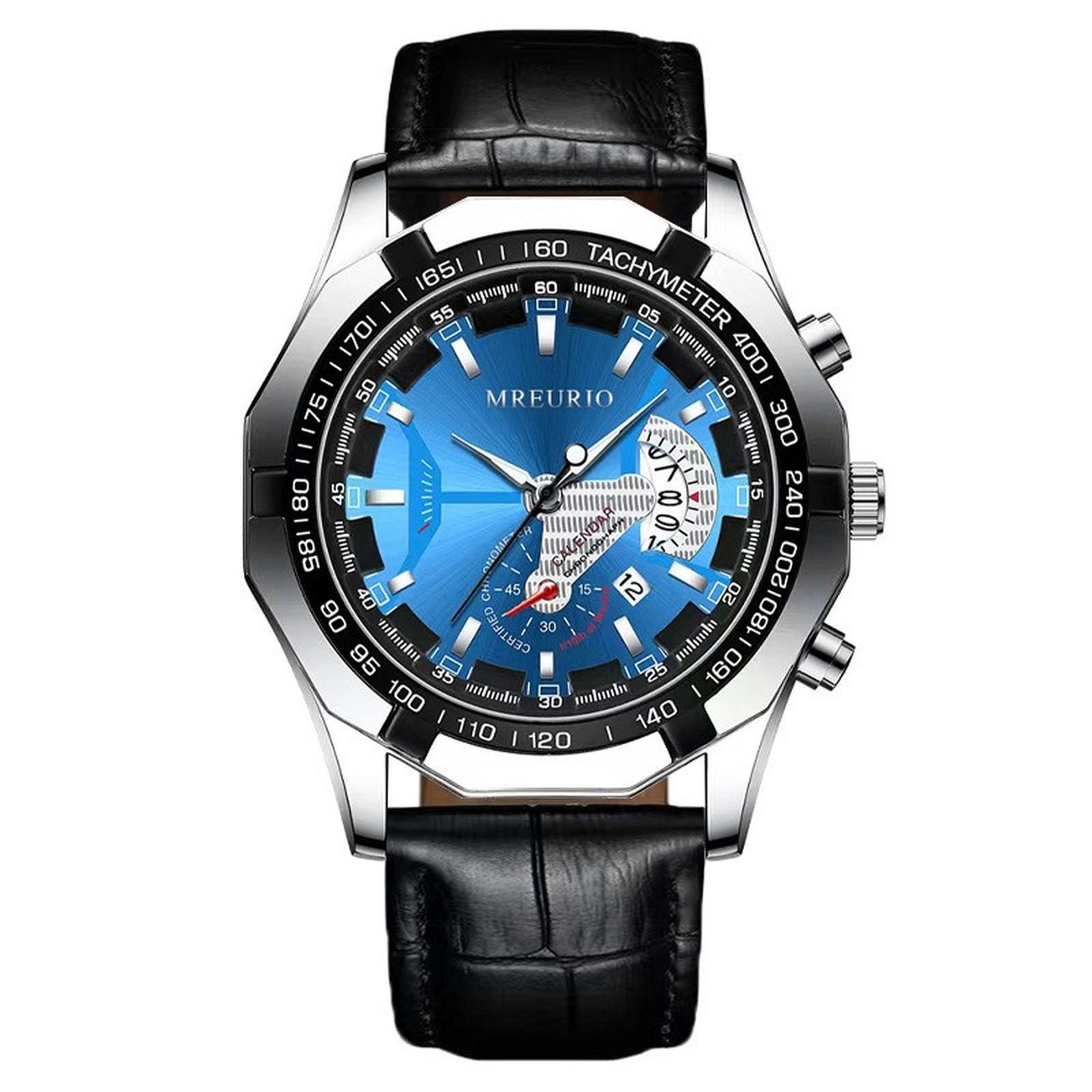 

Men s Waterproof Luminous Running Alarm Clock Watch One Size синій