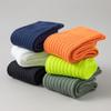 Sock Men's Autumn-Winter Double-Stitch Thick Thread Mid-Calf Socks Solid Color Retro Versatile Long-Sleeved Socks Cotton Sport Men's Socks