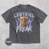 Certified Freak Cat T-Shirt, Vintage Kitty Graphic Tee, Retro Washed Cat Lover Graphic Unisex Shirt, Funny Pet Humor Gift, 90s Top