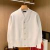 Men's Spring/Fall Minimalist Vintage British-Style Cardigan, Casual Solid-Color Knit Sweater