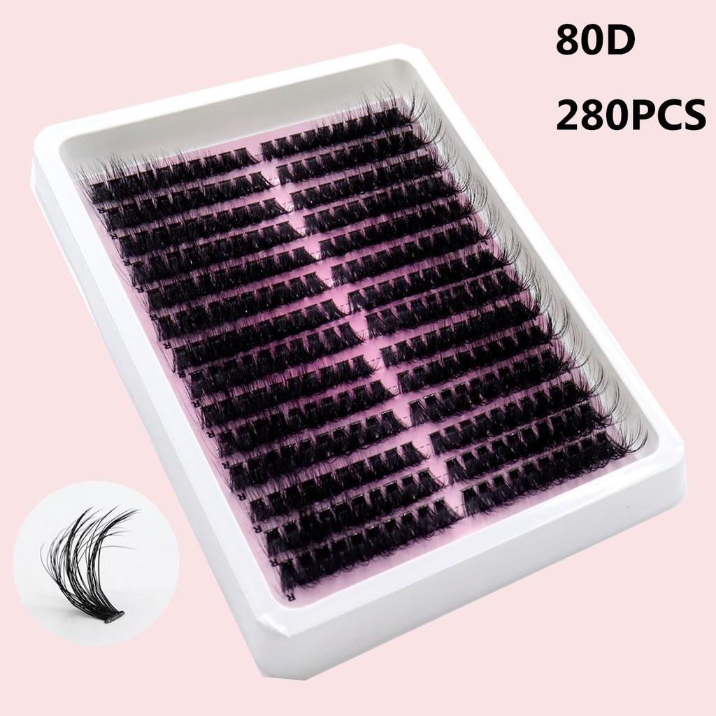 Svarta tuftade ögonfransar, 12 rader, CC/D/DD smältlim minkögonfransar, för långa ögon.