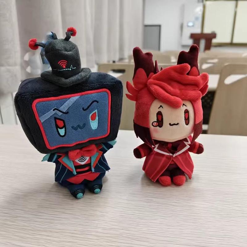 10Cm Hazbin Evil Boss Plush Doll Vox Pendant Collect Mini Hotel Vox Stuffed Toys Kerring Backpack Holiday Birthday Gifts Dolls