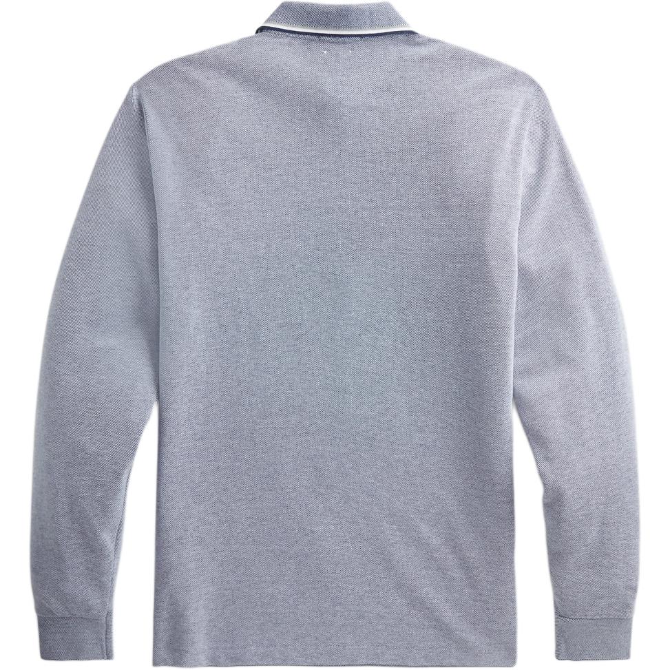 Polo Ralph Lauren SS24 Logo Brodert Bomull Langermet Poloskjorte Herre topper Blå MNPOKNI16821195-400