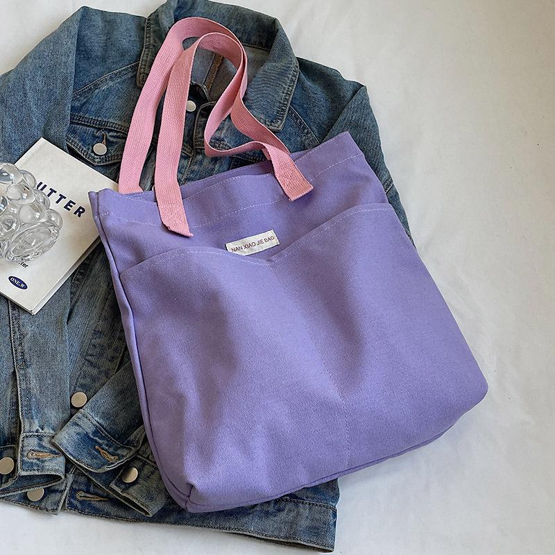 

Холщовая сумка большой вместимости утолщенная на одно плечо сумка-тоут простая женская для работы, учебы, класса, украшение, книга