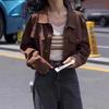 Women's Short Denim Cardigan - New 2025 Korean Style, Loose Fit, Retro, Versatile for Spring and Autumn