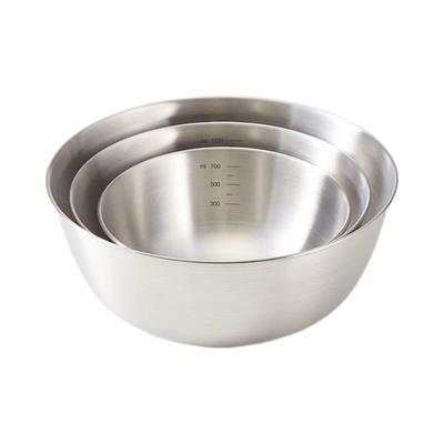 3-teiliges Set Edelstahlschüsseln mit Skala zum Kochen, Backen, Aufbewahren von Lebensmitteln, große Mischschüsseln für die Heimküche, unverzichtbar