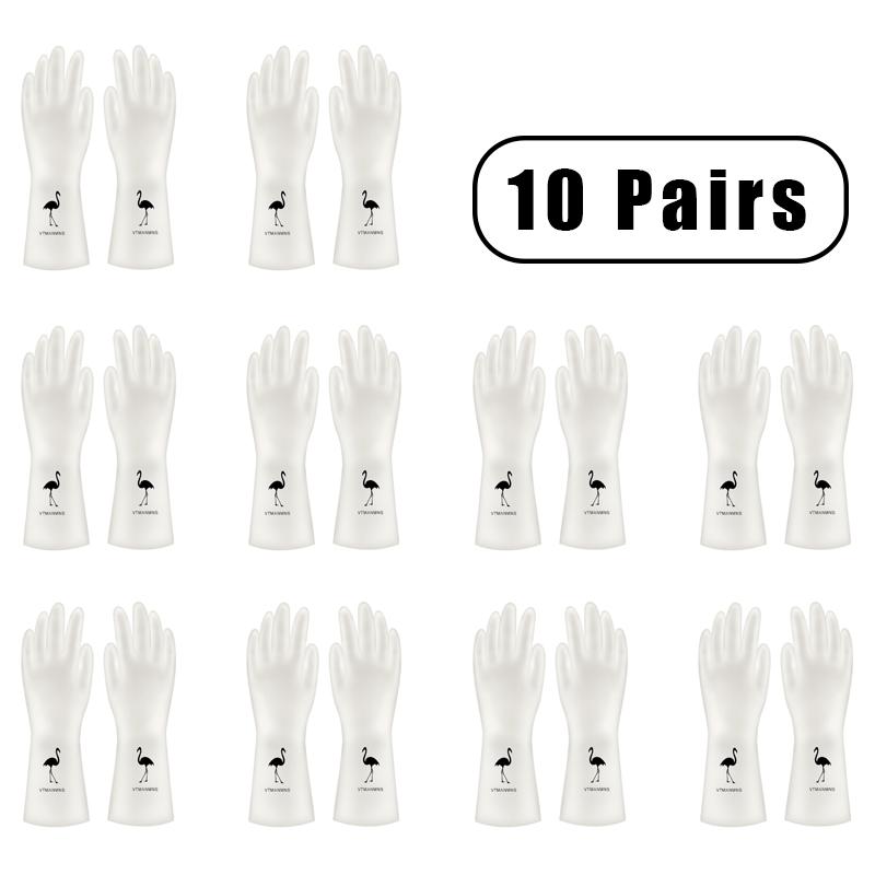 10 Pairs Of Pvc Cleaning Gloves Waterproof Wear-resistant Non-slip Latex Material Housework Laundry Washing Dishes Kitchen