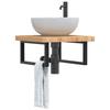 VidaXL Wall-mounted Vanity Shelf Steel and Solid Oak Wood, Floating Vanity Shelf, Vanity Shelf To Place 3302409