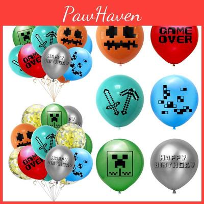 Pixel Minecraft 12" Geburtstags Latexballon Partydekoration Kinder Dusche Baby