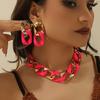 Hollow-out Chain Necklace Earrings Large Exaggerated Jewelry Temperament Jewelry Set  Urban Fashion