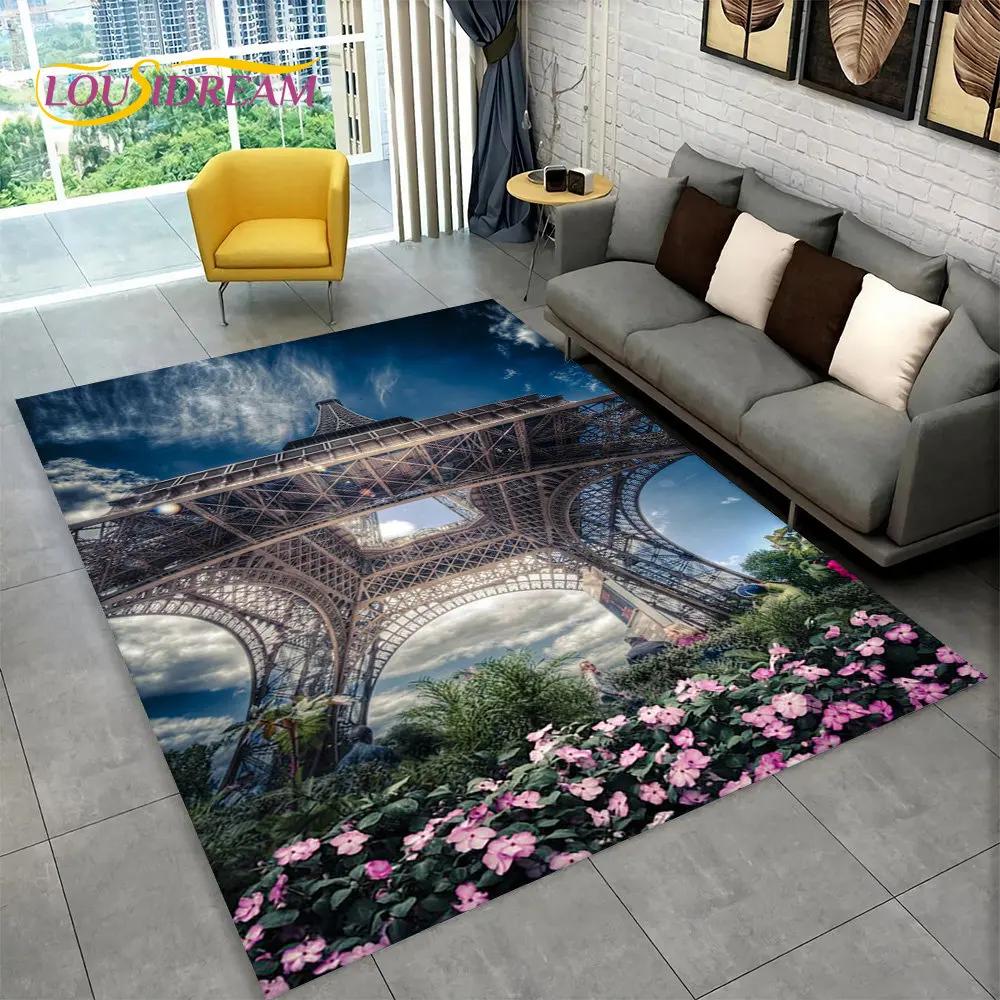 Frankrijk Parijs Eiffeltoren Romantische Kunst Gebied Tapijt, Tapijt Tapijt voor Woonkamer Slaapkamer Bank Deurmat Keuken Decor Antislip Vloermat