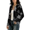 Women's Fashion Christmas Print Long Sleeve Cardigan - Holiday Open Front Knit Sweater for Winter Outfits