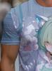 Men's Summer Casual Lightweight Breathable Anime Print T-shirt.