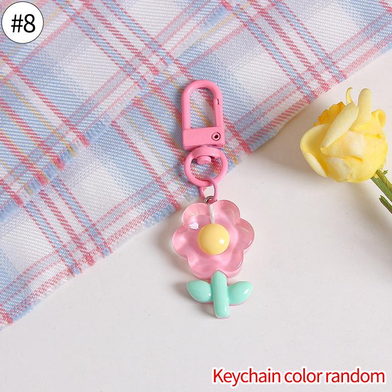 Lieblicher Sakura-Blumen-Schlüsselanhänger-Anhänger Niedlicher Farbiger Transparenter Blumen-Schlüsselanhänger-Anhänger Emaille-Taschenanhänger Charms Schlüsselring