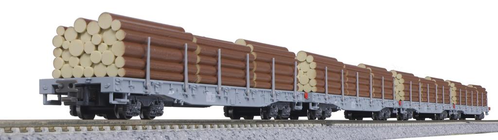 KATO N Gauge Rhaetian Railway Long Car Log Loading Set Railway Model Freight Car R-w 4-Car 10-1891