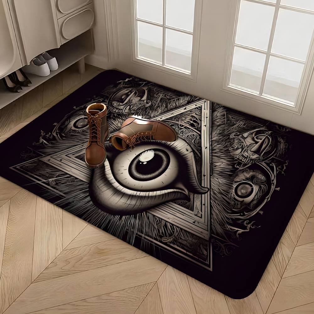 Freemason Illuminati Anime Floor Mat Non-Slip Laundry Room Mat Laundry Decor Balcony Child Living Room Bedside Mats