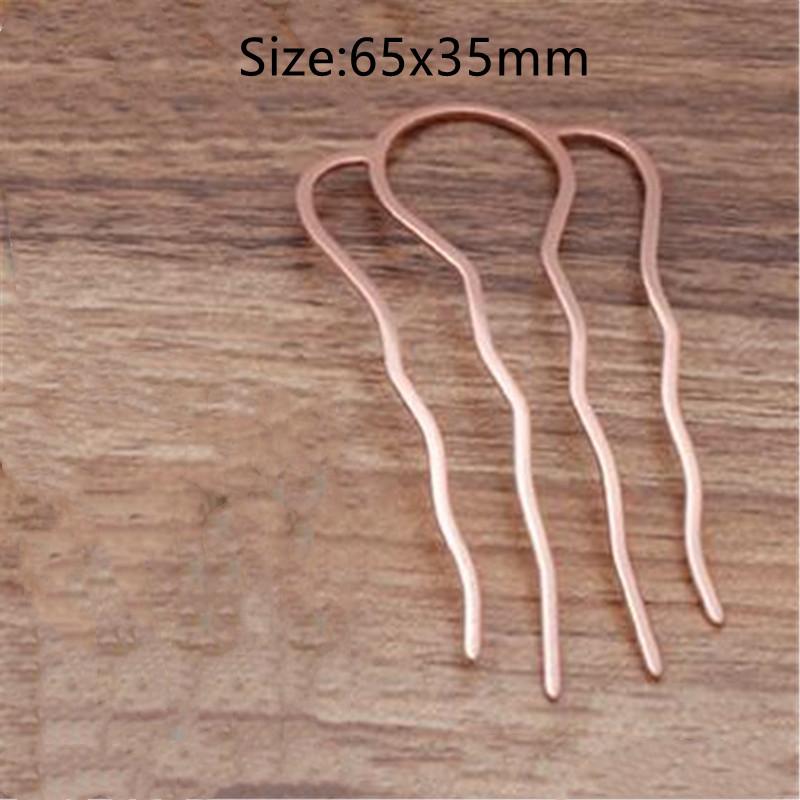 5pcs 4 Teeth Metal Hair Fork Clip Stick Comb Gums For Women Chinese Bridal Barrettes Accessories Decoration Jewellery Making
