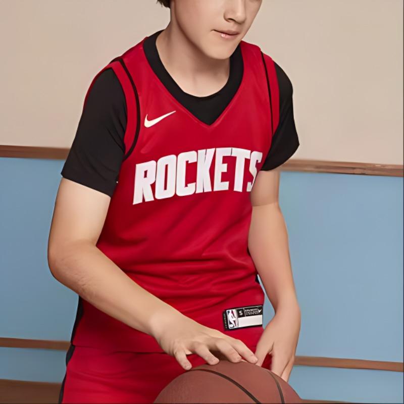 Nike X NBA Collaboration Youth Houston Rockets Printed Quick-Dry Breathable Vest Kids tops Red 3Z2B7BZ2W-RCK