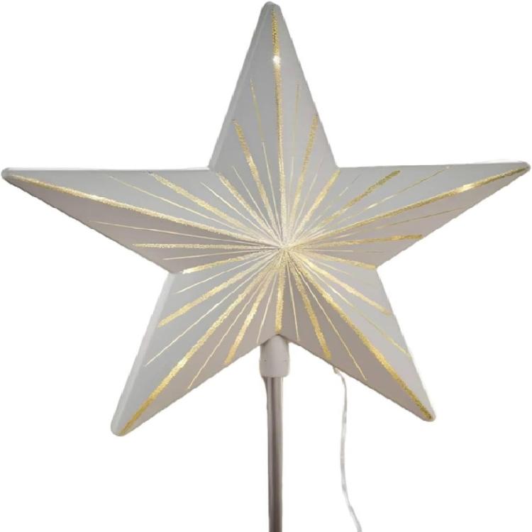 

Elegant Christmas Tree Toppers Easy to Install Plastic Star Festival Tree Tops Ornament Home Decoration Accessories білий