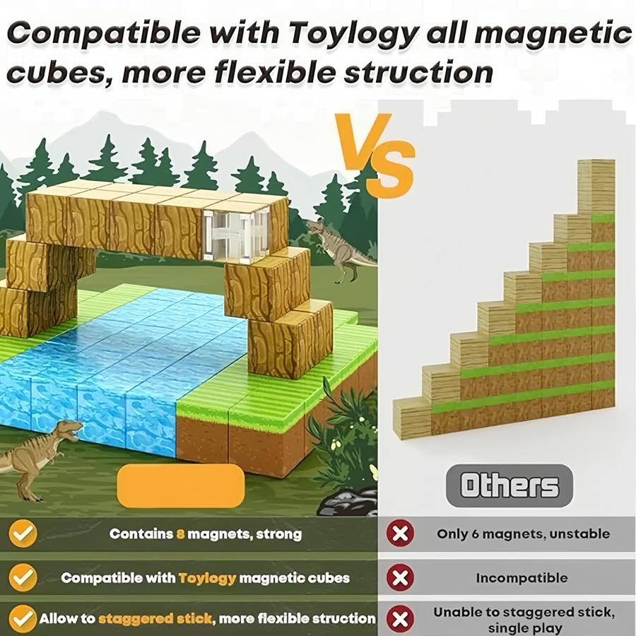 Creative Magnetic Building Block Bricks Famous Scene Mine World Architectural Set DIY Kids Puzzle  Assembly Toys Gifts