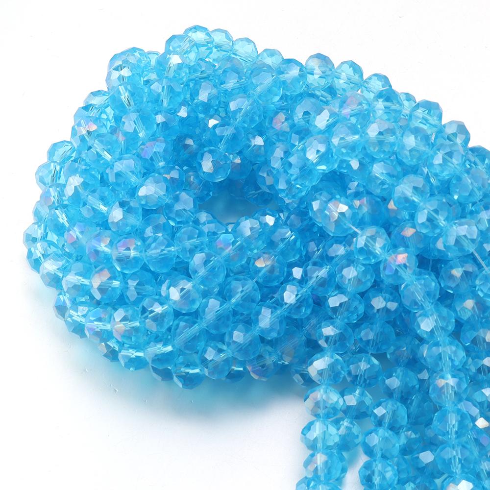 3/4/6/8/10mm Multicolor Crystal Glass Faceted Beads Rondelle Spacer Flat Abacus Bead For Jewelry Making DIY Necklace Accessories