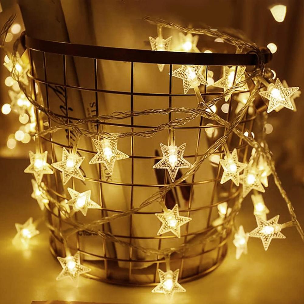 Star String Lights, 3m/6m LED Fairy Twinkle Light USB Powered Warm White for Birthday Party Wedding Christmas Home Decor