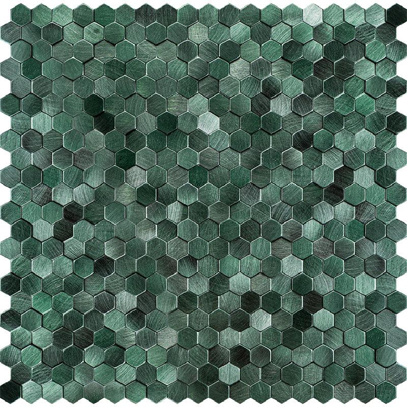 3D Sechseckige Metallmosaik Tapete für Wohnzimmer- und Badezimmerwände