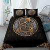 Vikings Yggdrasil Fenrir Wolf Bedding Set King Queen Double Full Twin Single Size Mythology Symbols Runes Bed Linen Set