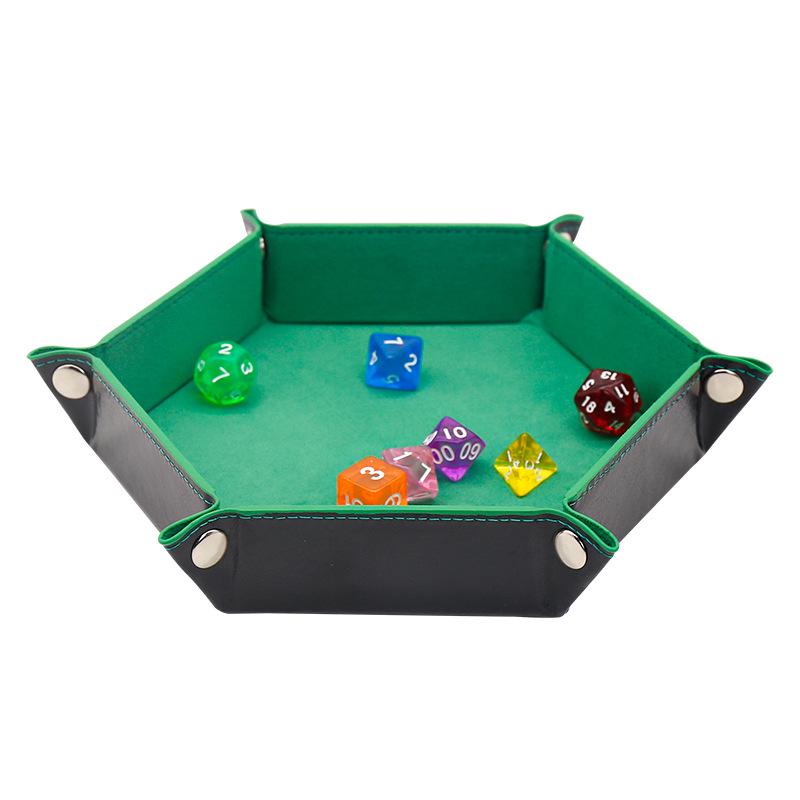 Hexagonal Folding Dice and Sundries Storage Box for Board Games