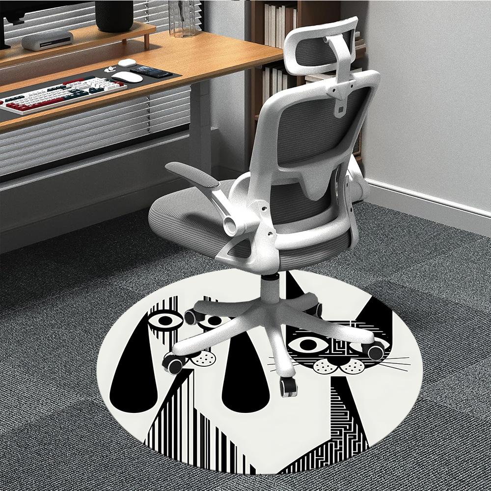 

1pc Puppy Kitten Office Round Area Rug, Indoor Mat Suitable ForOffice, Under Office Chairs Bedroom Living Room Home Decor, Room Decot168 80cm by 80cm
