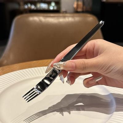 1/2PCS Fruit Fork Creative Stainless Steel Ins Wind Tableware Salad Fork Premium Sense Long Handle Household Products