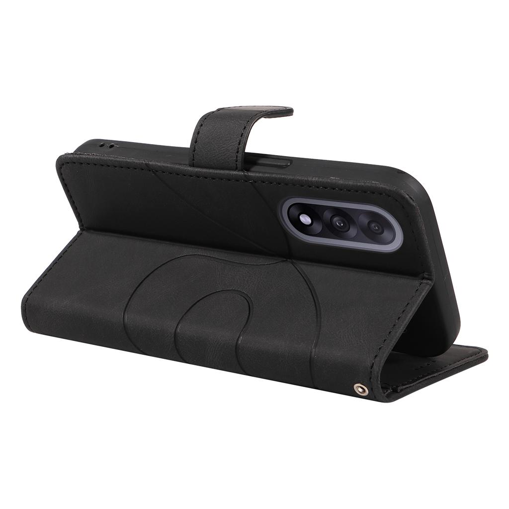 For OnePlus Nord 5 5G/OnePlus Ace 5 Ultra 5G Wallet Case Leather Phone Cover Stand with Curved Line Design