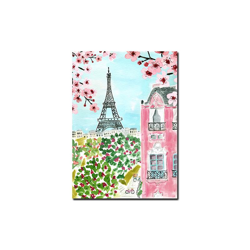 

Картина на холсте, акварель, ботаническая, цветочная архитектура, городской пейзаж, настенные художественные постеры и принты, скандинавский декор для гостиной и комнаты 21X30cm No Frame