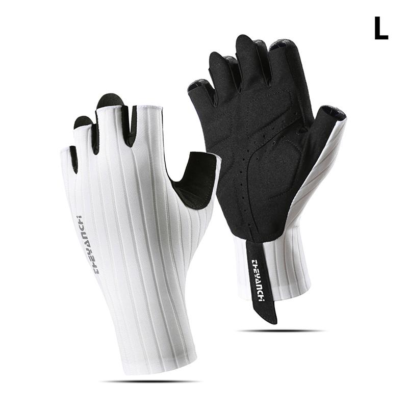 

Summer Breathable Half Finger Cycling Gloves Ultralight Road Bike Gloves Anti-Slip Silicone Pad Cooling Sport Gear L белый
