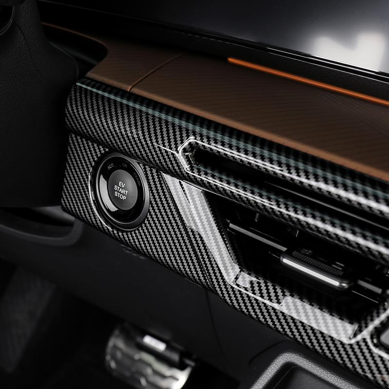 Car Interior Accessories Carbon Fiber Dashboard Middle Air Outlet Vent Cover Trim For SSANGYONG TORRES-EVX/ACTYON -2026