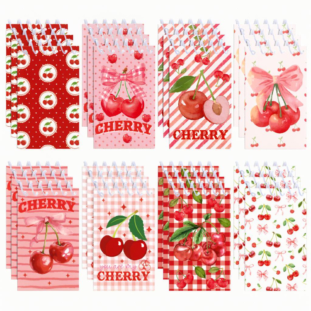 

Cherry Themed Notepad Customizable Pocket Spiral Notebook Mini Memo Pad Creative Drawing Notebook Journal Student Stationery