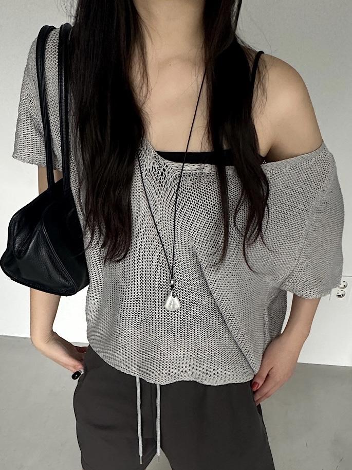 APOEM V Net Knit Top (3C)